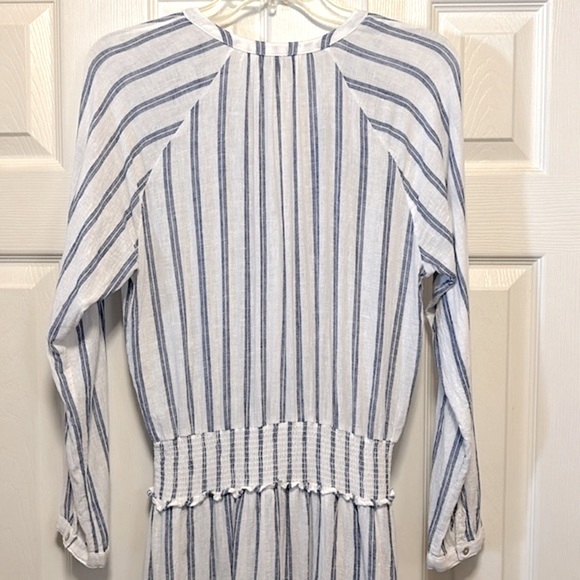 Rails Jasmine Linen-Blend Shirt Dress Blue Villa - Size Small - Picture 6 of 10